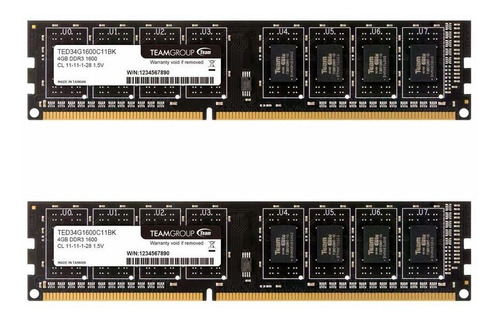 Memoria Ram 8gb Teamgroup Elite Ddr3 Kit (2 X 4gb) 1600mhz (pc3-12800) Cl11 Unbuffered Non-ecc 1.5v Udimm 240 Pin Pc Com