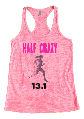 Camiseta Divertida Para Mujer Maraton Media Loca 13,1 