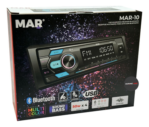 Autoradio Mar Universal Desmontable Rgb Usb Bt +control