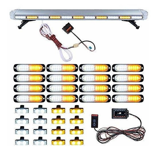 Ensamblaje De Luz De Seña Set 51  Blanco Ámbar 96 Led Barra 