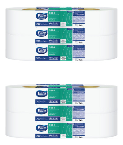 Papel Higiénico Elite 2 Paq C/4 Rollos 700 Mts C/u Hs