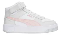 Comprar Tenis Puma Carina Street Mid Mujer Gris Blanco Botín Casual Retro Cintas Ajustables Modernos Dama