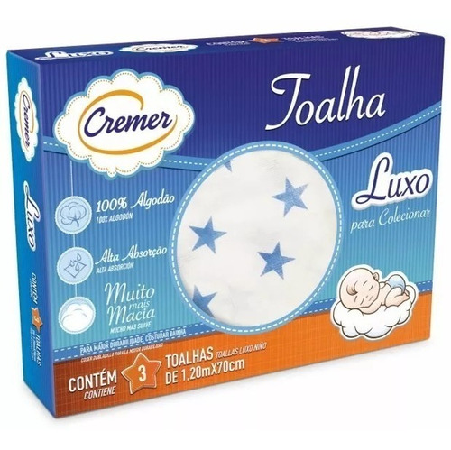 Toalha Fralda Luxo Estampa Menino - Cremer