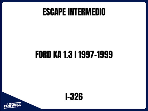 Caño Intermedio Ford Ka 1.3i 1997- 1999 Original Tubosil