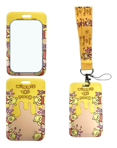 Porta Credencial Con Lanyard Winnie De Pooh Kb74