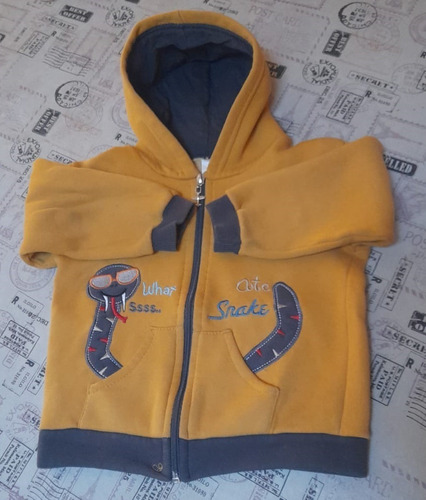 Campera T5 Niño Muy Poco Uso, Algodon Mostaza Media Estacion