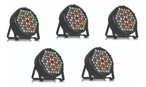 5 Canhão  Refletor Slim 60 Leds De 3 W Rgbwa