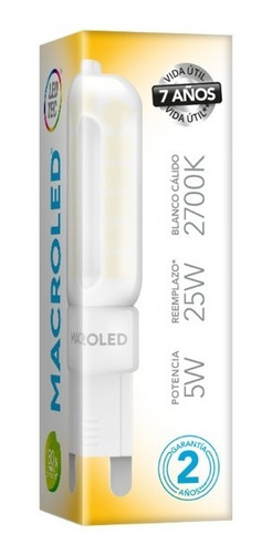 Bipin Led 5w G9 Opal Luz Calida 220v Macroled