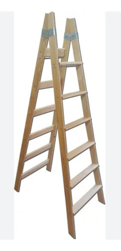 Escalera De Madera De 6 Escalones 1.80 Mts. Marrón Claro (Usado)