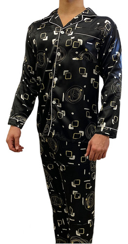 Pijama Tipo Seda Conjunto 2 Piezas Elegante Unisex