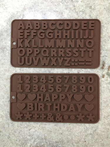 Molde Silicon De Letras Y Números Para Chocolate Repostería
