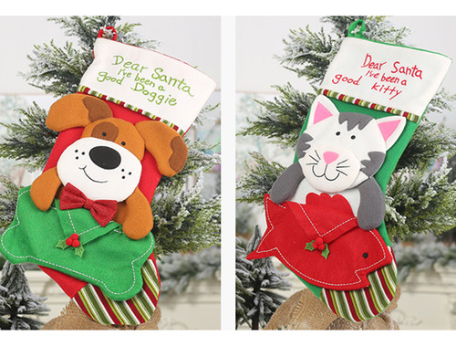 2 Unidades De Lindas Meias De Natal Para Cães E Meninas