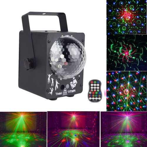 Luz Led Laser Y Esfera Led Muchos Efectos Diferentes Control