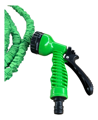 Manguera De Riego Extensible Retractil 23 Metros 7 Funciones Color Verde
