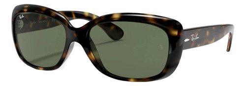 Anteojos de sol Ray-Ban Jackie Ohh Standard con marco de nailon color gloss tortoise, lente green de cristal clásica, varilla gloss tortoise de nailon - RB4101