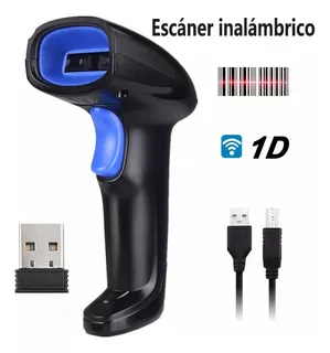 Leitor de código de barras sem fio e recarregável, cor: preto sem fio, tipo de conector de cabo: USB