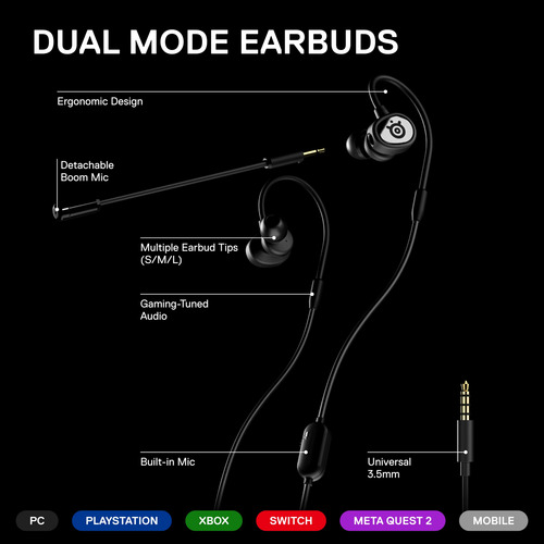 Auriculares Para Juegos Móviles Steelseries Tusq Con Micrófo