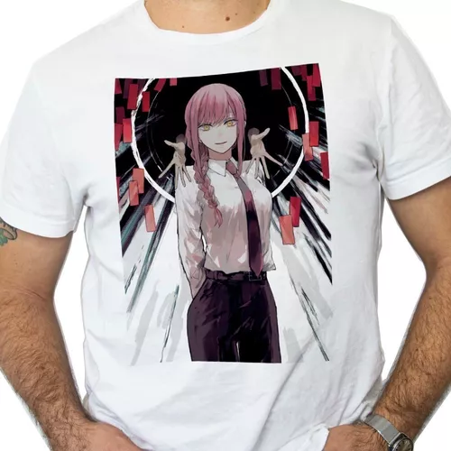 Camiseta masculina motosserra homem pochita camiseta casual anime manga  curta camisetas Makima estampa camiseta manga, , XXG com o Melhor Preço é  no Zoom