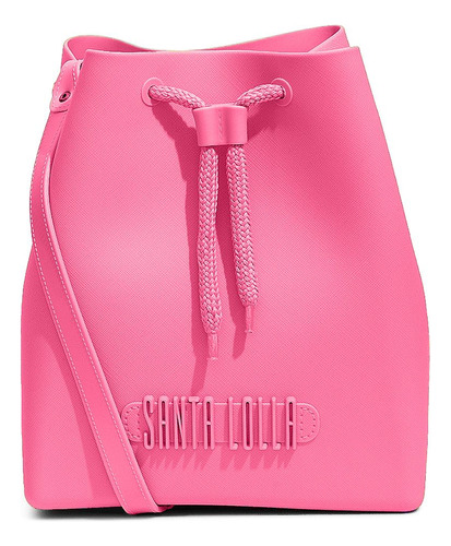 Bolsa Bucket Transversal De Borracha Santa Lolla Cor Hot Pink