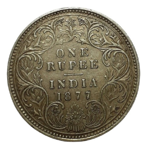 India Britanica - 1 Rupia 1877 - Km 492 (ref 199)