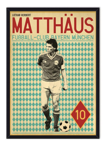 Cuadro Enmarcado - Poster Lothar Matthaus - Fútbol