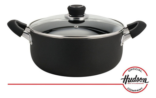 Cacerola Olla Teflon Antiadherente 24 Cm Hudson Tapa Vidrio