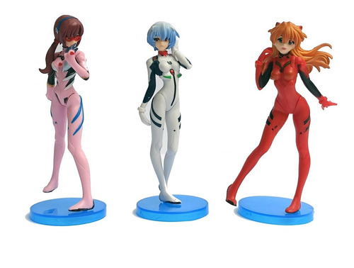 Neon Genesis Evangelion Set De 3 Figuras Colección Completa