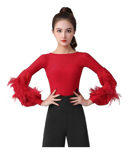 Mono De Plumas Elegante Lattance Top National Standard Dan