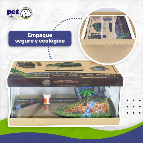 Imagen 4 de 9 de Kit Tortuguero Equipado | Pecera Rectangular | Tortugas