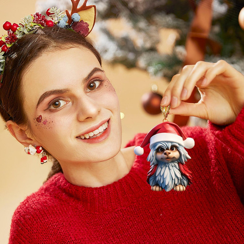Decoración Colgante De Perro De Navidad Adorno De Perro Para