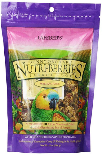 De Lafeber Gourmet Sunny Orchard Nutri-bayas Para Loros Bols