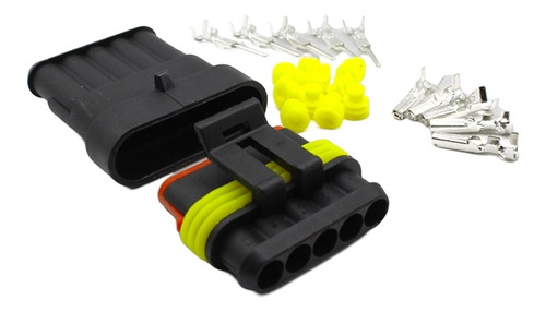 Imagen 2 de 2 de Conector Macho / Hembra Impermeable De 5 Cables / 5 Vías