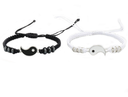 Imagen 5 de 10 de Pulseras Para Parejas Distancia Yin Yang Para Compartir