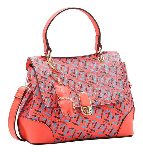 Bolsa Chenson Feminina Média Monograma Duas Alças 3483725 Cor Vermelho