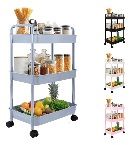 Carrito Auxiliar Organizador Almacenamiento Multiusos 