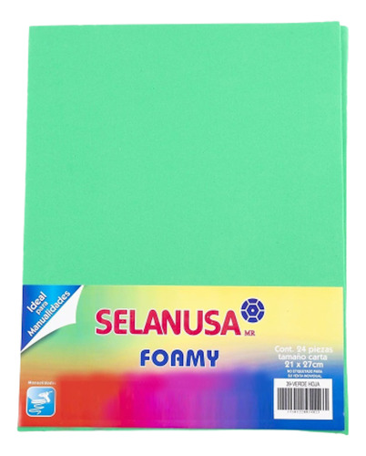 Foamy Tamaño Carta Liso 24 Pzas Manualidad Selanusa Color Verde Hoja