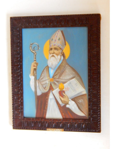 Oleo De San Agustin Firmado Original -