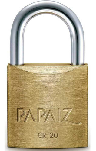 Kit 5 Cadeado Papaiz Cr 20 Mm Latão Maciço C/ 2 Chaves Cor Dourado