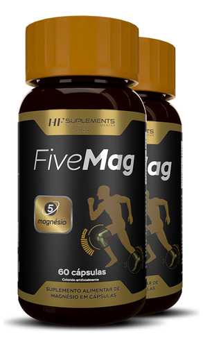 Kit 2x Fivemag 5 Tipos De Magnesio 60 Caps Hf Suplements