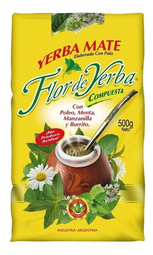 Flor De Yerba Yerba Mate Compuesta Amarilla 500 Gr / Qtq