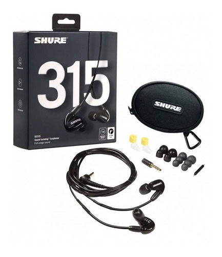 Shure Se315 Auricular Intraural Con Cable Removible In Ear Color Negro