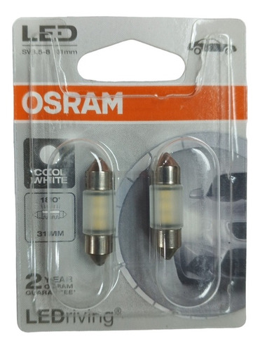 Bombillo Luz De Techo Led 6431 Osram Sofito 31mm El Par