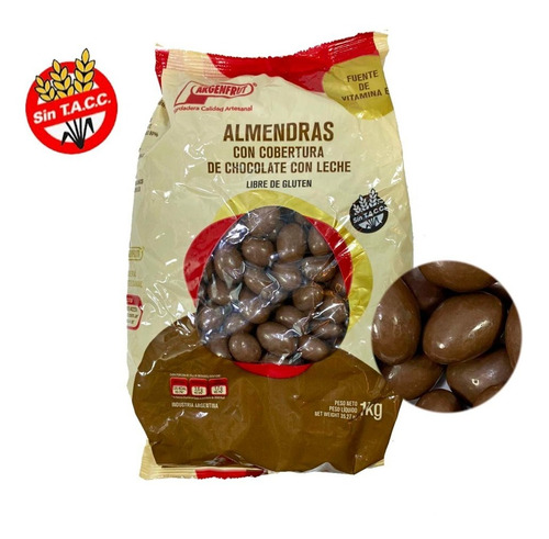 Almendras Con Chocolate Cobertura X 1kg Cotillon Sergio Once