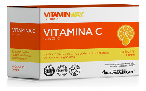 Vitamin Way Vitamina C Zinc Antioxidante Defensas X 60 Caps.