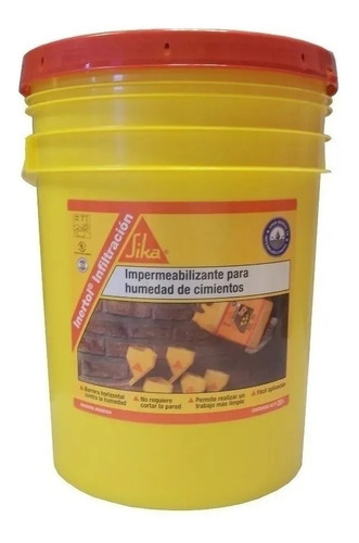 Imagen 1 de 7 de Sika Inertol Infiltracion Humedad Cimiento 20lt