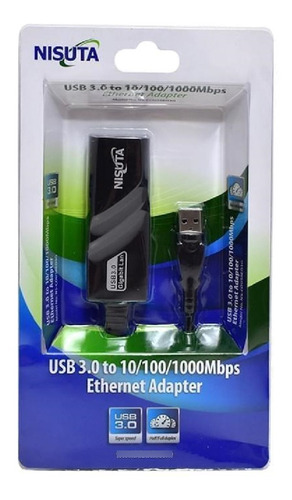 Imagen 2 de 5 de Conversor Nisuta Usb 3.0 A Red Gigabit 10/100/1000mbps