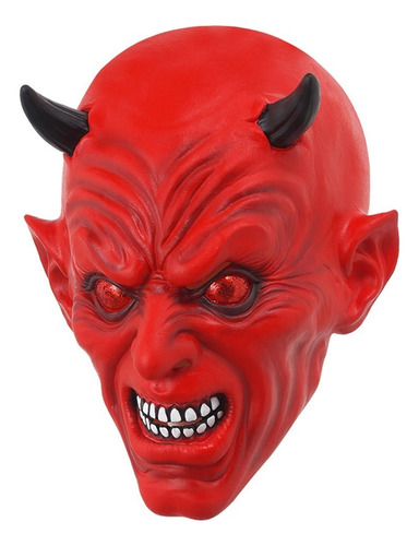 Máscara Del Demonio Rojo Del Terror De Halloween