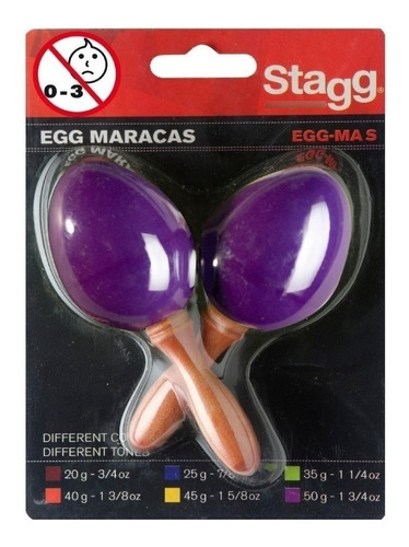 Huevos Maracas Mango Corto (par) Purpura 25 Gr Blister Stagg