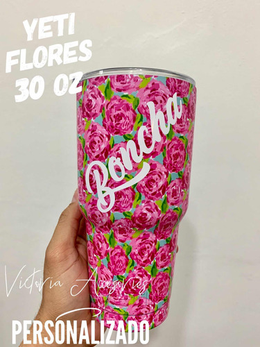 Termo Yeti  Flores 30 Oz Personalizado