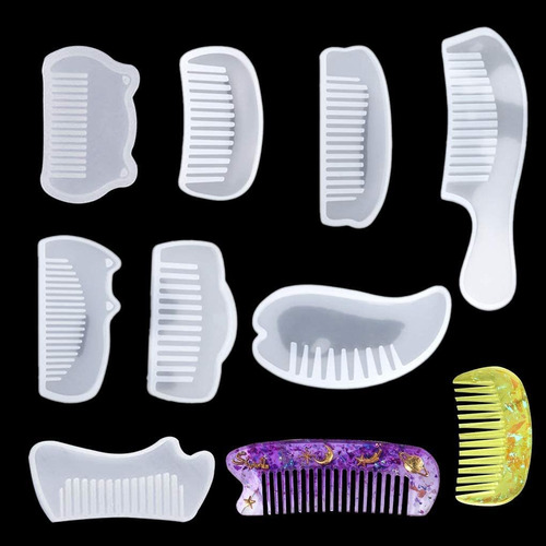 8 Moldes Resina Peines Molde Silicona Para Recoger Cabello
